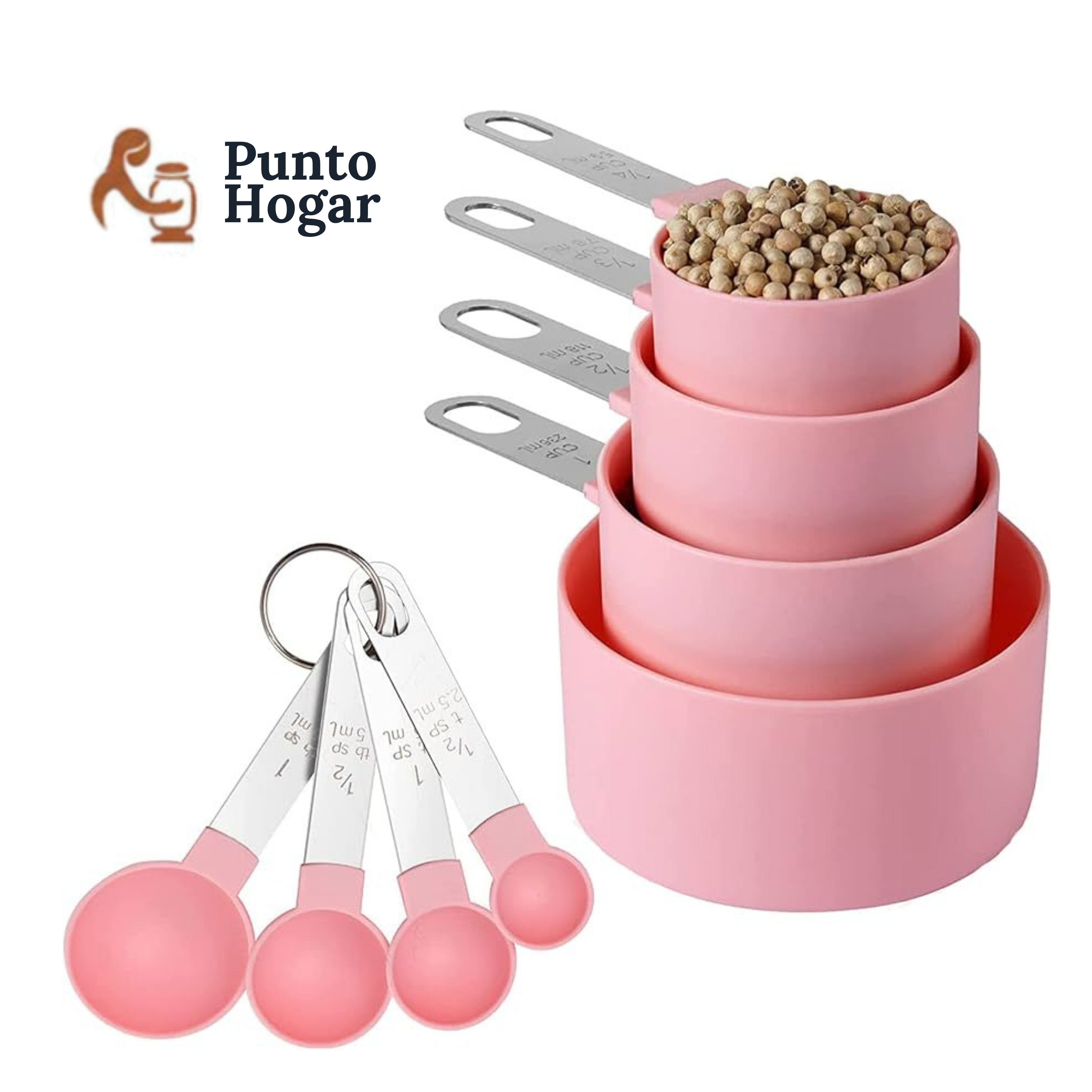 Juego de Tazas y Cucharas Medidoras