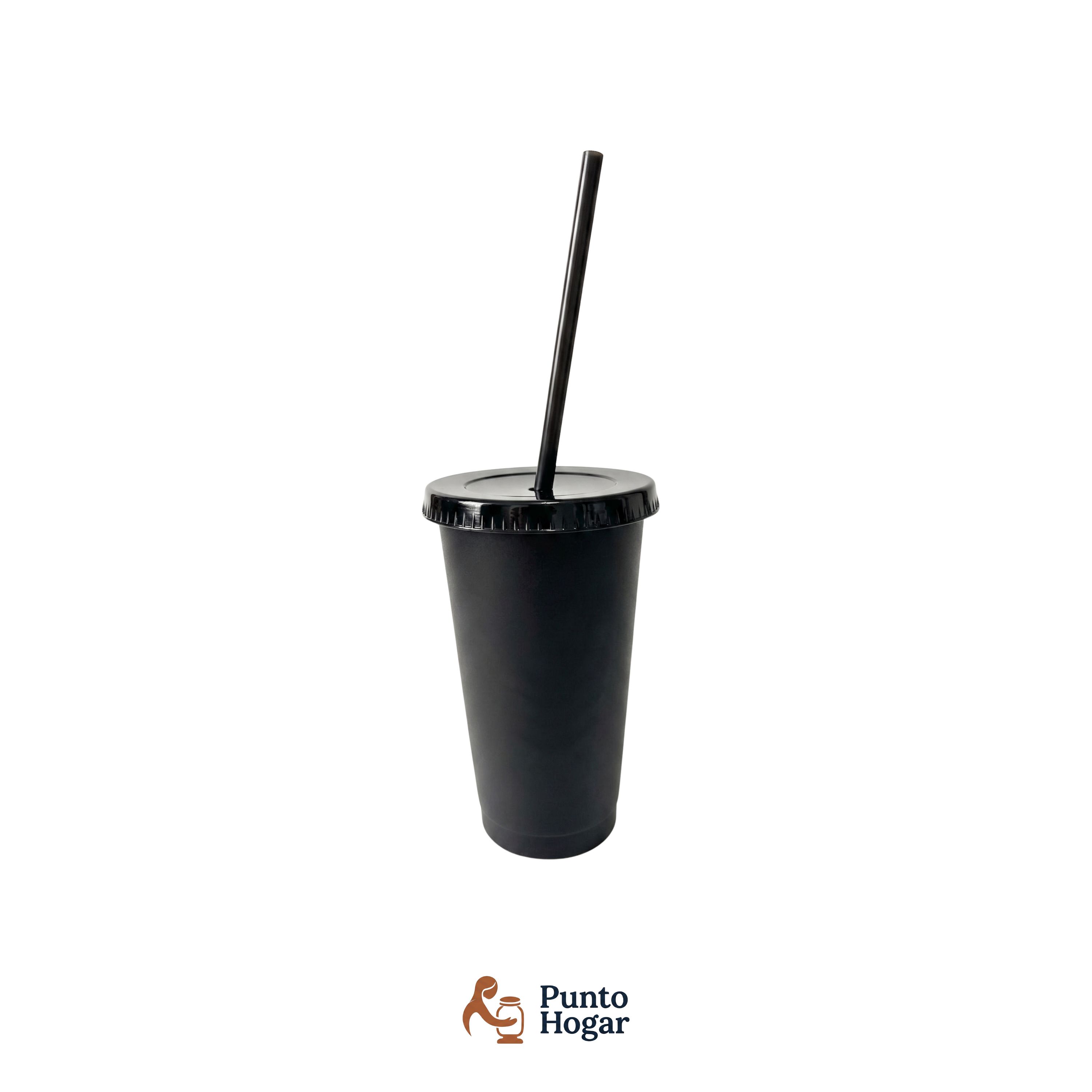 Vaso Reusable Cafetero con Tapa y Popote 16 oz